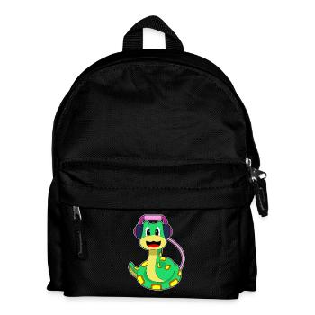 Schlange Kopfhörer Musik - Kinder Rucksack - Schwarz - Vorne