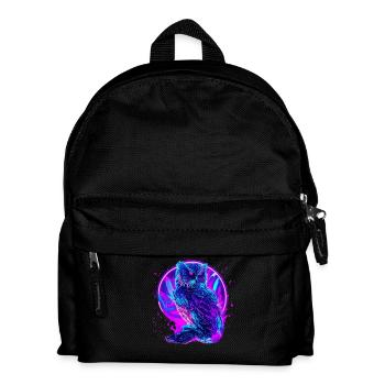 Mystisch leuchtende Eule - Kinder Rucksack - Schwarz - Vorne