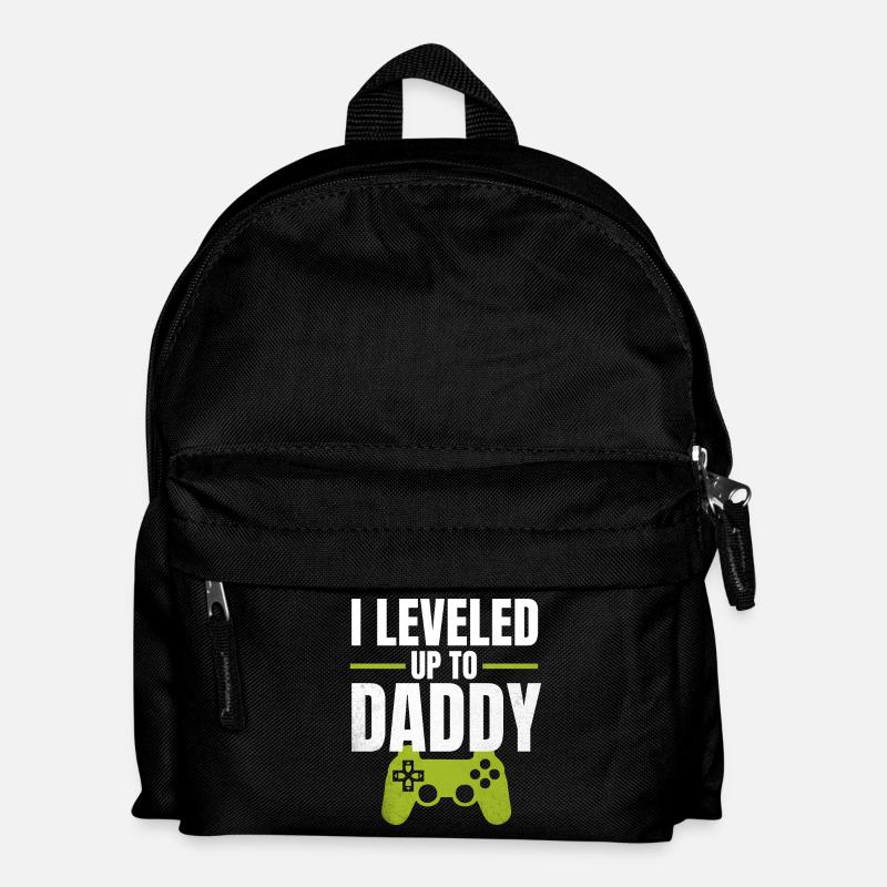 I Leveled Up to Daddy - Kinder Rucksack - Schwarz