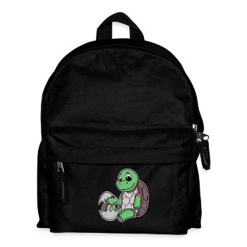 Turtle Family - Turtle with Baby - Kids' Backpack - black - Front