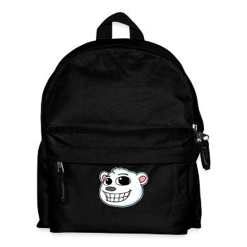 Eisbär Kopf - Kinder Rucksack - Schwarz - Vorne