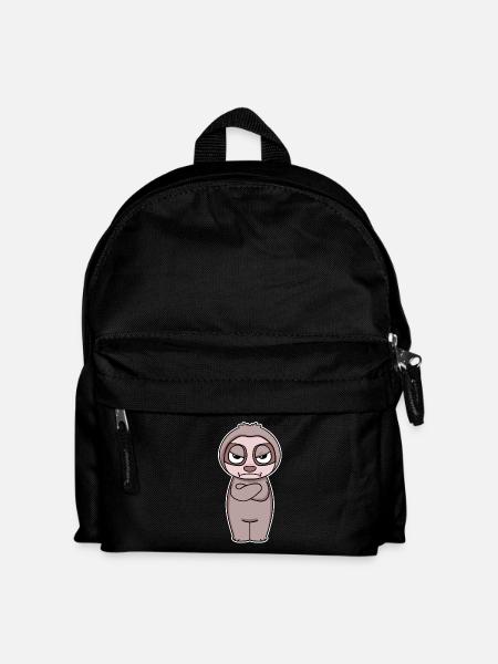 Keine Lust - Faultier - Verschränkte Arme - Kinder Rucksack - Schwarz