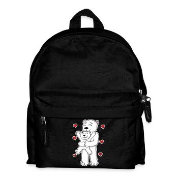 Famille d’ours polaires - Ours polaire avec bébé - Sac à dos Enfant - noir - Devant