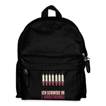 Humorvolle Wursthimmel Illustration - Kinder Rucksack - Schwarz - Vorne