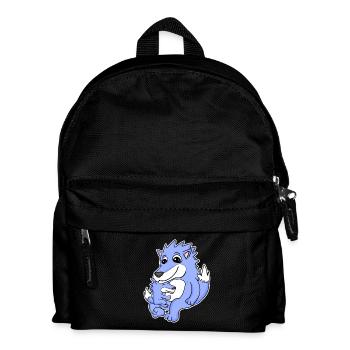 Wolf Family - Wolf with Baby - Kids' Backpack - black - Front