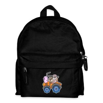 Traktor Trecker Niedliche Tiere - Kinder Rucksack - Schwarz - Vorne