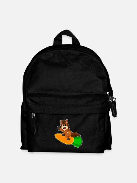Pferd Karotte  - Kinder Rucksack - Schwarz