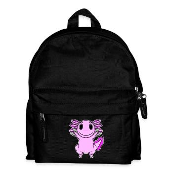 Axolotl Hantel Training Krafttraining Fitness - Kinder Rucksack - Schwarz - Vorne