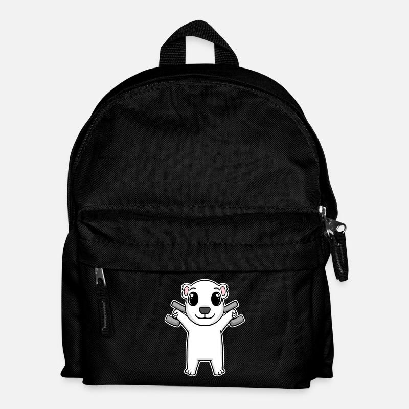 Eisbär Hantel Training Krafttraining Fitness - Kinder Rucksack - Schwarz