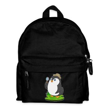 Pinguin Detektiv Lupe - Kinder Rucksack - Schwarz - Vorne