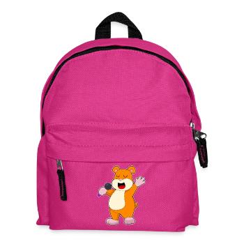 Hamster Sänger Mikrofon Singen - Kinder Rucksack - Fuchsia - Vorne