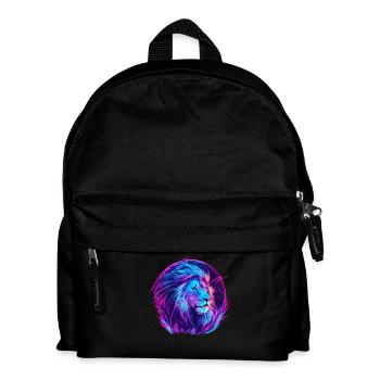 Löwe Vaporwave EDM - Kinder Rucksack - Schwarz - Vorne