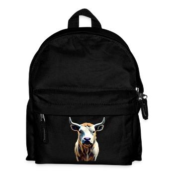 Cow - bull with horns - Kids' Backpack - black - Front