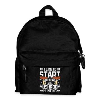 Start the day with mushroom hunting - Kinder Rucksack - Schwarz - Vorne