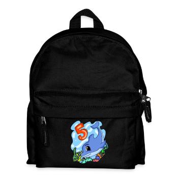5th birthday motif dolphin - five years old - Kids' Backpack - black - Front