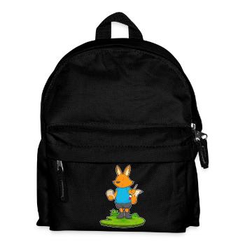 Fox Painter Brush Painting - Kids' Backpack - black - Front