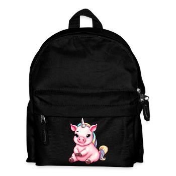 Cute Unicorn Pig Fusion - Design créatif - Sac à dos Enfant - noir - Devant
