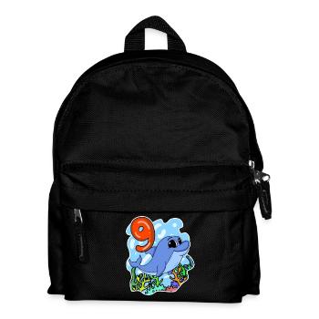 9th Birthday Motif Dolphin - Nine Years - Kids' Backpack - black - Front