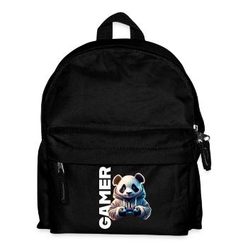 Lettrage de joueur avec panda cool - Sac à dos Enfant - noir - Devant
