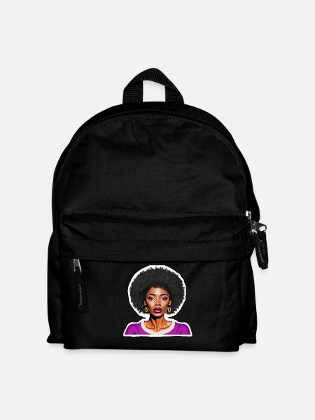 Black woman with afro - Kids' Backpack - black