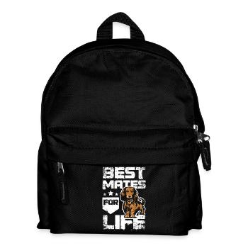 Best mates for life dachshund - Kids' Backpack - black - Front