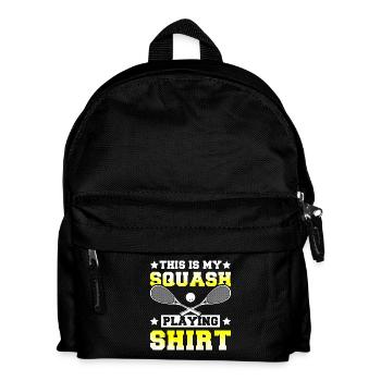 This is my squash playing - Kids' Backpack - black - Front
