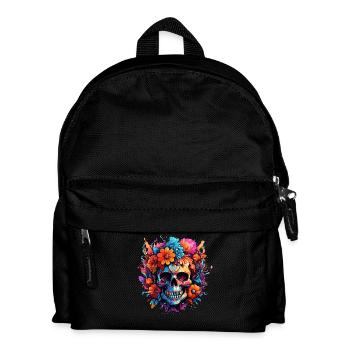 Bouquet of Flowers Sugar Skull Skull - Kids' Backpack - black - Front
