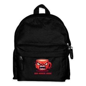 Funny angry coffee mug: Good morning, loser - Kids' Backpack - black - Front