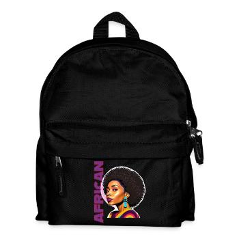 Femme noire avec lettrage américain - Sac à dos Enfant - noir - Devant