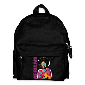 Black Woman with African lettering - Kids' Backpack - black - Front