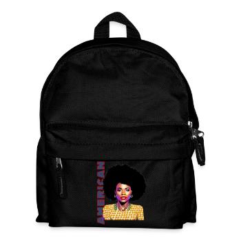 Black Woman 12 with American lettering - Kids' Backpack - black - Front