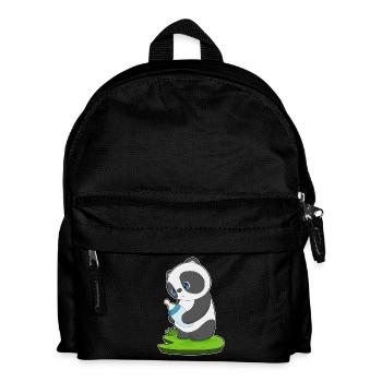 Panda Baby Bottle Milk - Kids' Backpack - black - Front