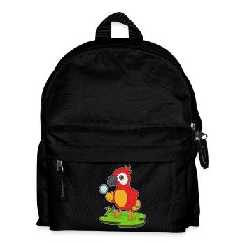 Papagei Detektiv Lupe - Kinder Rucksack - Schwarz - Vorne