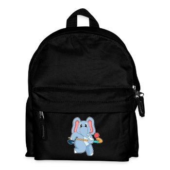 Éléphant de hockey sur gazon avec un bâton de hockey sur gazon - Sac à dos Enfant - noir - Devant