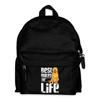 Best mates for life, Golden Retriever - Kids' Backpack - black - Front