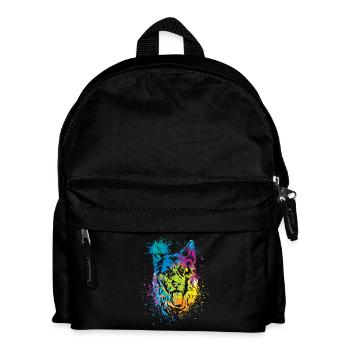 colorful splash art dog lover German shepherd - Kids' Backpack - black - Front
