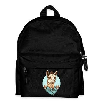 Lama ringard avec lunettes et chemise - Sac à dos Enfant - noir - Devant