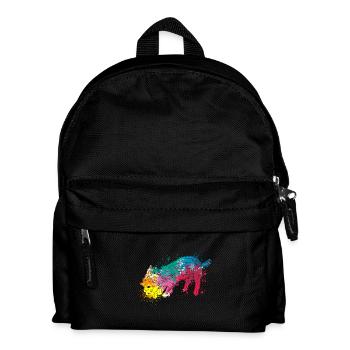 Colorful Splash Art Dog Lover Yorkie - Kids' Backpack - black - Front