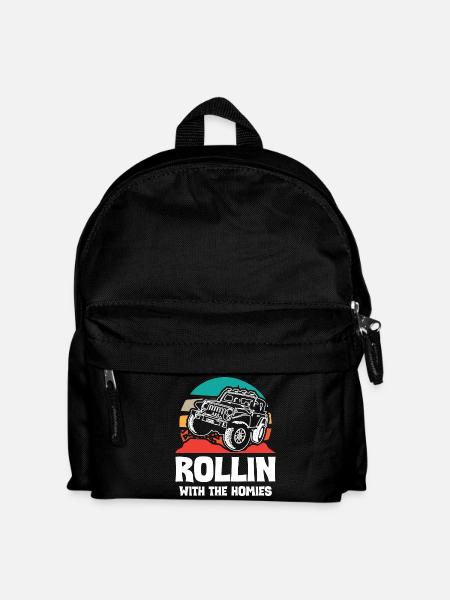 Jeeps Rollin With The Homies - Kids' Backpack - black