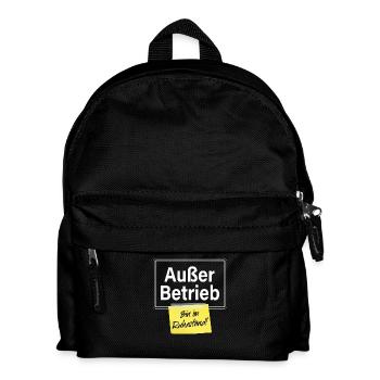 Außer Betrieb Bin Im Ruhestand Rente Büro Rentner - Kinder Rucksack - Schwarz - Vorne