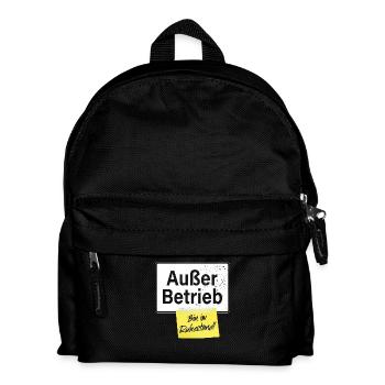 Außer Betrieb Bin Im Ruhestand Rente Büro Rentner - Kinder Rucksack - Schwarz - Vorne