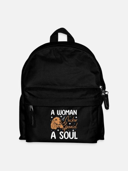 A woman a cocker spaniel a soul - Kids' Backpack - black