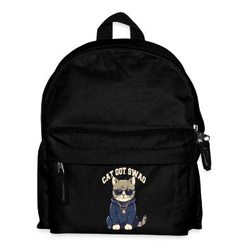 Got Swag Cat with Sunglasses - Kids' Backpack - black - Front
