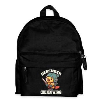 Chick in knight's armor chicken wings - Kids' Backpack - black - Front