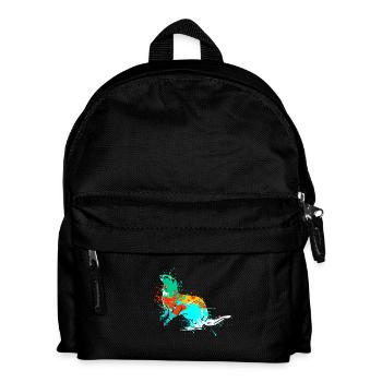 Splash Art Otter Giant Otter Lake Otter - Kids' Backpack - black - Front