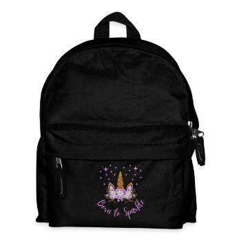 Born to sparkle - Unicorn Graphic Tee - Kids' Backpack - black - Front