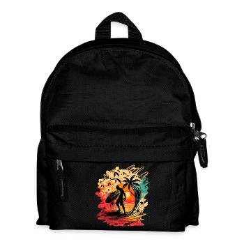 Casual surfer in the rising sun under Pal - Kids' Backpack - black - Front