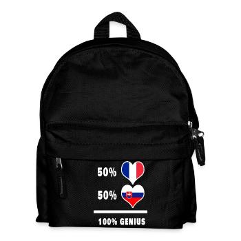 Slowakei und Frankreich 100% genial Design Flaggen - Kinder Rucksack - Schwarz - Vorne