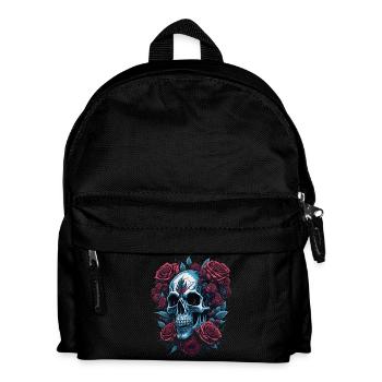 Skull with roses flowers - Kids' Backpack - black - Front