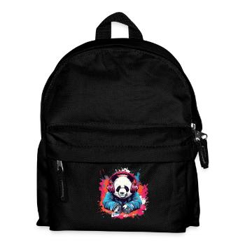 Panda as Dj - Kids' Backpack - black - Front